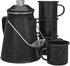 COLETTI Classic Enamel Set Coffee Percolator & Mugs The Most Nostalgic Camping