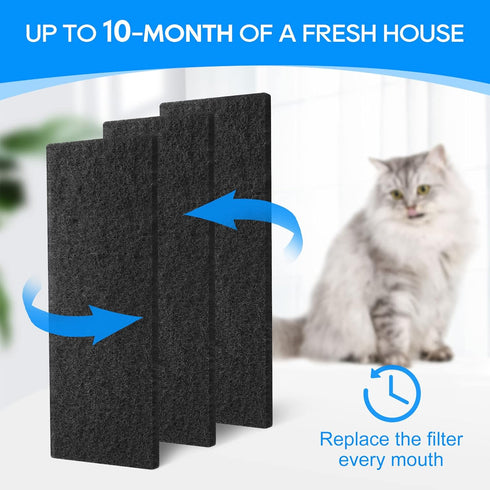 10-Pack Carbon Filters for Litter-Robot 3, Activated Carbon Litter Box Filter Replacement