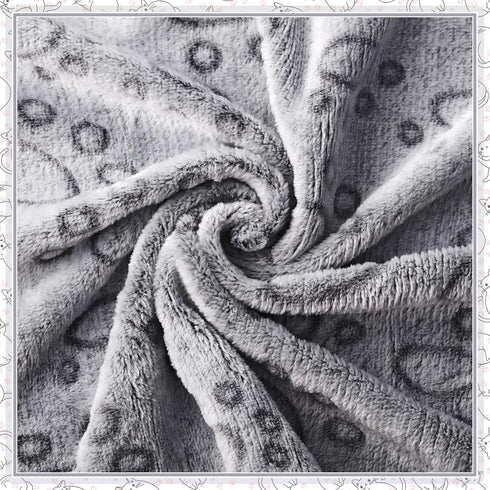 12 Pieces Pet Blanket, Soft Fleece Dog Fluffy Warm Felt Throw with Cute Paw Print for Puppy Kitten Sleep Mat (Gray, 23