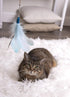 SmartyKat Frisky Flyer Feather Wand Cat Toy - Extendable Up to 24", Blue