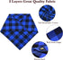 Christmas Plaid Dog Bandana with Button - Fall Dual Layer Scarf Soft Cotton Triangle Bib for Small Medium Large Dogs