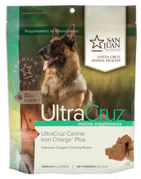 UltraCruz Canine Iron Charge Plus Supplement, 60 Tasty Chews for Dogs