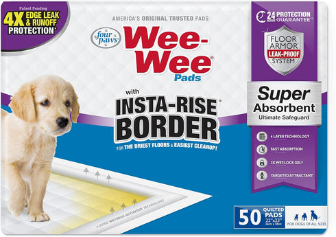 Four Paws Wee-Wee Super Absorbent Unscented Pee Pads for Dogs & Puppies