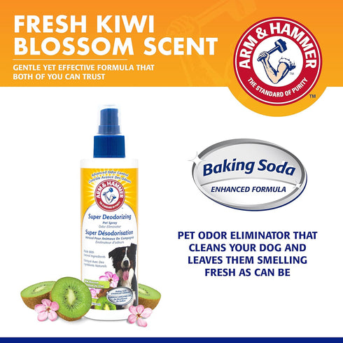 Arm & Hammer Super Deodorizing Spray for Dogs, Best Odor Eliminating Spray, Fresh Kiwi Blossom Scent, 6.7 oz