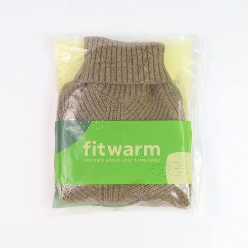 Fitwarm Thermal Knitted Dog Sweater, Sage Green, X-Large, Doggy Winter Coat, Turtleneck Jacket, Pet Clothes