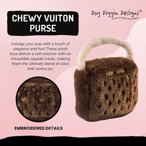 Dog Diggin Designs Runway Pup Collection, Unique Squeaky Plush Dog Toys – Haute Couture Purses