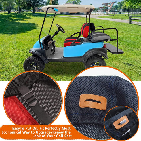 Golf Cart Front Seat Cover for Club Car Precedent 2004-Up, Durable Polyester Fabric, Breathable & Washable