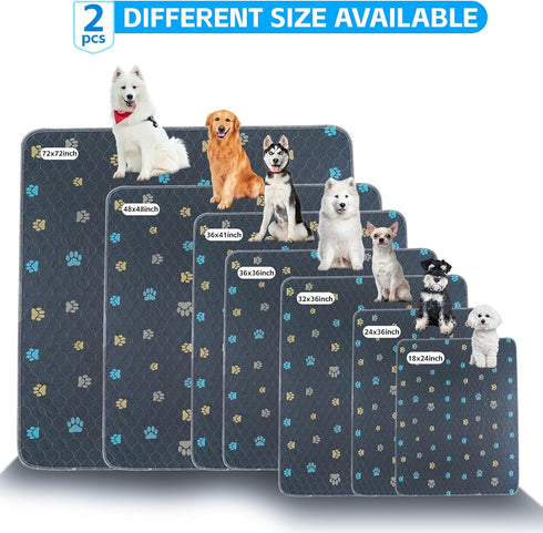 2PCS 100% 36'' 41'' Aitmexcn Washable Puppy Dog Pee Pad, Waterproof Whelping Training Mat for Puppy/Senior Dog, Fast