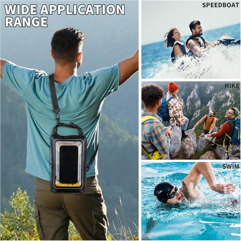 IP68 Waterproof Dry Bag, 2L Roll Top Waterproof Pool Bag with Phone Pouch, Large Waterproof Phone Pouch for Boating &