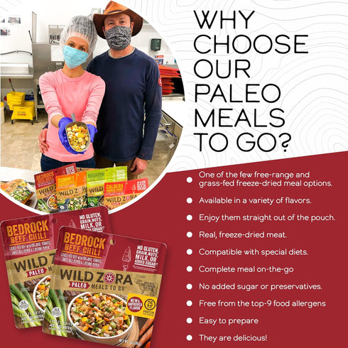 Backpacking Meals/Backpacking 2-pack) Wild Zora Paleo Freeze Dried Meals for & Camping - Healthy Gluten Free & Grain