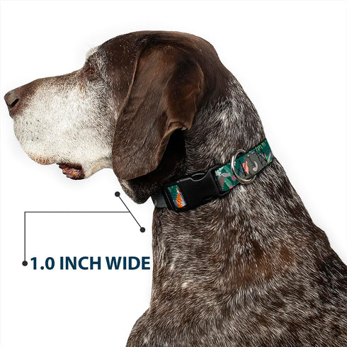 Buckle-Down Plastic Clip Collar - The Jungle Book 8-Character Group, Greens, 1" Wide, Fits 9-15" Neck, Small