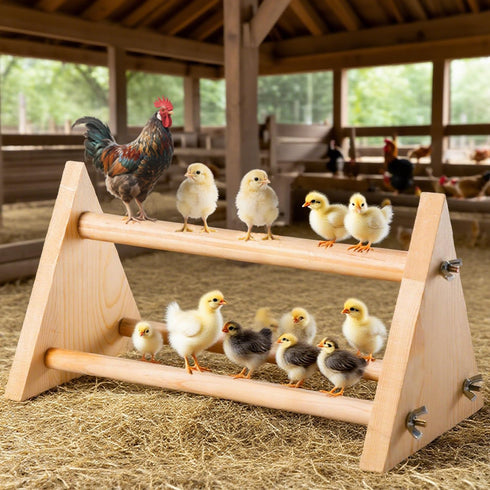 Rliguanrui -size13 5.9" 6.5" Chicken Perch for Coop L x W x H- Heavy Duty Poultry Roosting Bar with Natural Pine