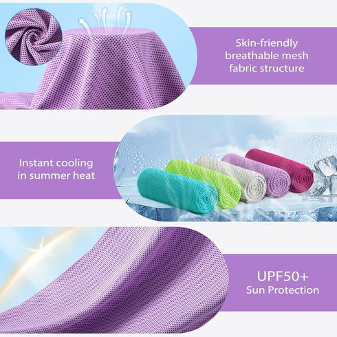 5 Pack Cooling Towels - Gym Towels, Gym Towel for Working Out, Yoga Towel, Quick Dry Towel for Running, Camping
