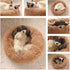 Round Donut Dog Bed for Small Medium Large Dogs, Washable Anti-Slip Faux Fur Fluffy Cuddler Cat Bed, 20"