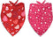 Valentines Dog Bandana, Holiday Cat Bandana Heart, 2 Pack Scarfs for Small Medium Large Pets