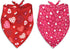 Valentines Dog Bandana, Holiday Cat Bandana Heart, 2 Pack Scarfs for Small Medium Large Pets