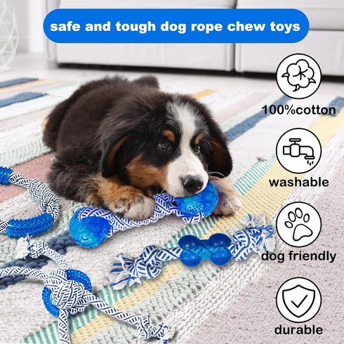 LWBMG 5 Pack Dog Rope Toys, Indestructible Durable Chew Toys, Tug of War Toy for Small Medium Large Dogs, Puppy Teething