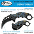 SZCO Supplies 300539-BL Dragon Liner Lock Curved Blade Folding Karambit Knife, Blue, 7" Length