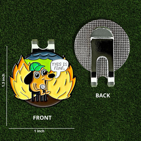 Wolph This is FINE Golf Ball Marker - Magnetic Hat Clip, Funny Golf Gifts and Accessories for Men Women