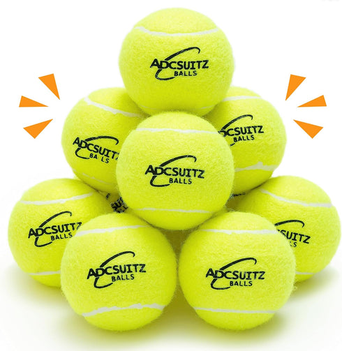 Dog Tennis Balls - 12 Pack Squeaky Interactive Toys for Training, Indoor Outdoor Play, 2.5" Rubber Balls for All Sizes
