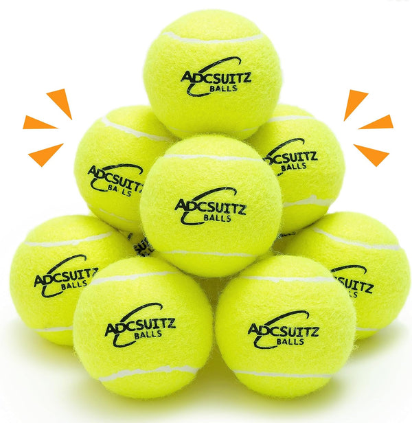 Dog Tennis Balls - 12 Pack Squeaky Interactive Toys for Training, Indoor Outdoor Play, 2.5" Rubber Balls for All Sizes