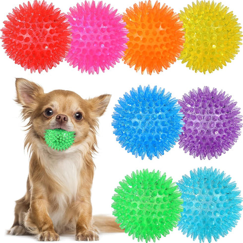 VITEVER 8 Colors 2.5” Squeaky Dog Toy Balls, Puppy Chew Toys for Teething, Durable Balls for Teeth Cleaning - Safe, BPA