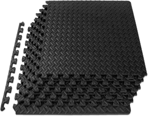 ProsourceFit ½ in Puzzle Exercise Mat, EVA Interlocking Foam Floor Tiles for Home Gym, Cream, 24 Sq Ft