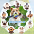Honoson 9 Pcs Cute Durable Plush Dog Teething Toys, Soft Squeaky Stuffed Animal Chew Toys for Small & Medium Dogs