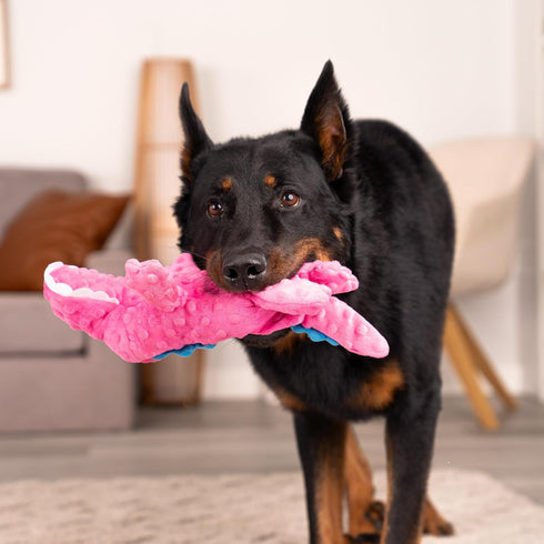 goDog Gators Durable Pink Squeaky Dog Toy, Large