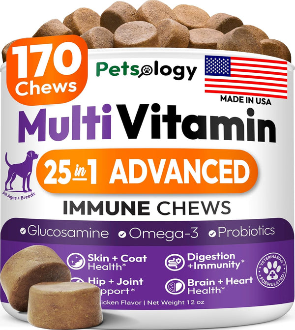 Dog Multivitamin Chewable - Dog Vitamins and Supplements with Glucosamine - 170