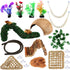 Fiwochic 14 Pcs Hermit Crab Accessories Natural Hermit Crab Toys Coconut Shell Hideout