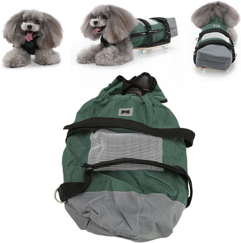 Dog Walking Scooter, Breathable Oxford Fabric Pet Drag Bag for Disabled Dogs, M (4-6kg/8.8-13.2lb)