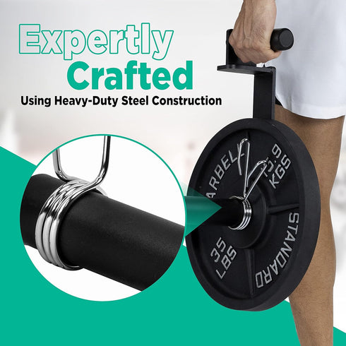 LoGest Farmer Walk Handles Set of 2 with Clip Collars, Portable Exercise Equipment for Body Building Workouts