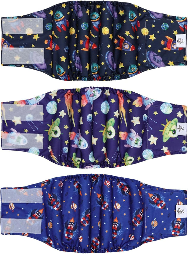 CuteBone Dog Diapers Male Belly Bands 3 Pack for Male Dogs Reusable