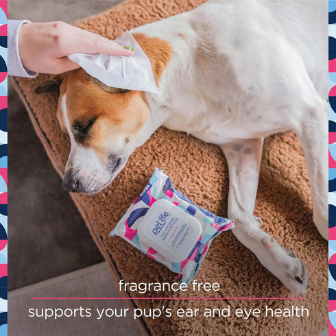 Plant-Based Dog Ear and Eye Wipes with Aloe Leaf & Chamomile, Fragrance-Free, 30 Count (Pack of 1)