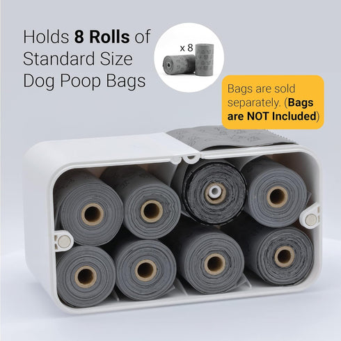 8 SVD.PET Dog Poop Bag Holder Dispenser, Wall mount or Tabletop, Holds Rolls of Waste Bags, Indoor/Outdoor Use