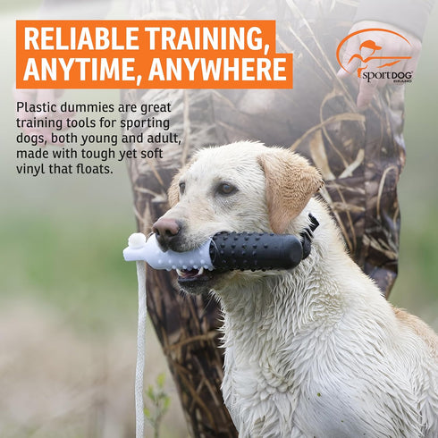 50/50 Dummies Dummy SportDOG Black & White Plastic - Adjustable Weight Floats for Water Retrieval Practice & Hunting
