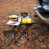 Wensdr 2 Set Folding Camping Table with Chairs Lightweight Picnic Table and Chairs for Beach Hiking Travel Fishing