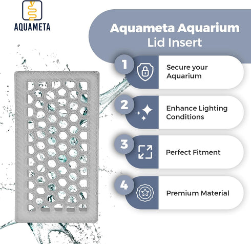 Aquarium Lid Insert for Fluval Spec 3, 3D-Printed PETG Fish Tank Cover with Voronoi Mesh Design