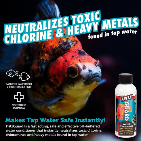 Fritz Aquatics FritzGuard Water Conditioner, Dechlorinator for Fresh & Salt Water Aquariums (8-Ounce).