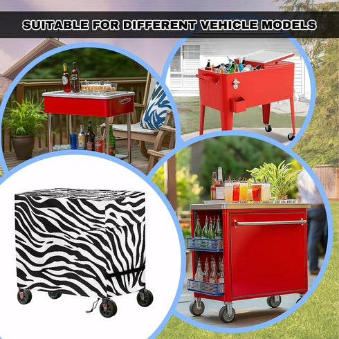 80 Quart Rolling Cooler Cart Cover, Waterproof Easy to Clean Outdoor Cart Cover with Adjustable Drawstring
