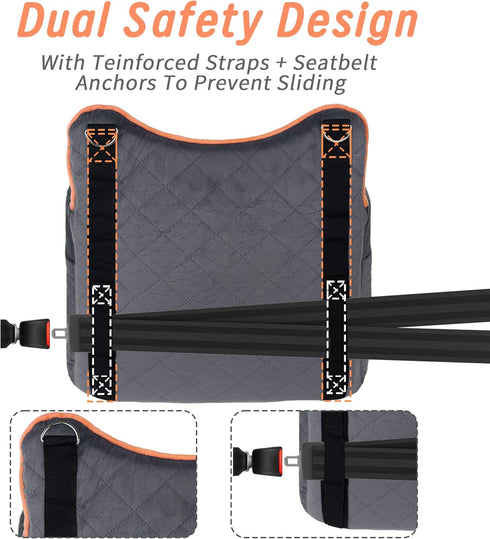 30 lbs, Dog Car Seat for Medium Sized Dogs Safety Dog Booster Seat for Small Dogs Hooks to The Seatbelt & with Elevated