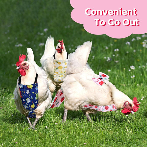 3 Pieces Chicken Diapers for Hens Pet Duck Diapers Reusable Chicken Diapers Chicken Clothes Accessories with Bow Tie