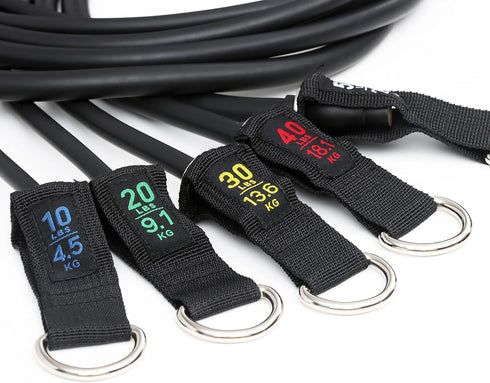 Sunny Health & Fitness Premium Resistance Band Set with Door Anchors, Handles & Carry Bag for Strength Training