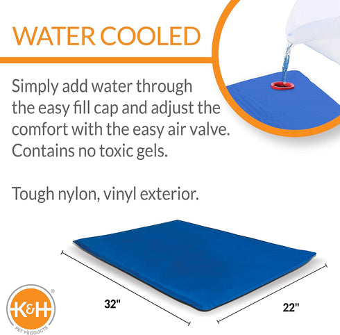 K&H Pet Products Cool Bed III Dog Cooling Mat, Cooling Dog Beds for Medium Dogs, Outdoor Dog Bed Cooling Pad, Blue