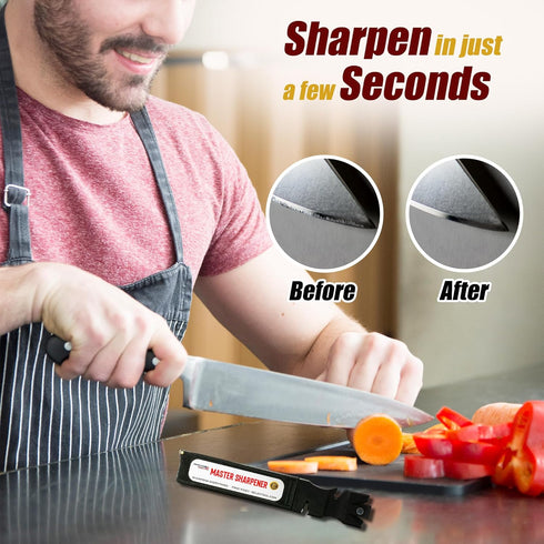 4-Stage Master Knife Sharpener Premium Knife Sharpener for Kitchen Knives, Pocket Knives, Scissors, Tools, Serrated