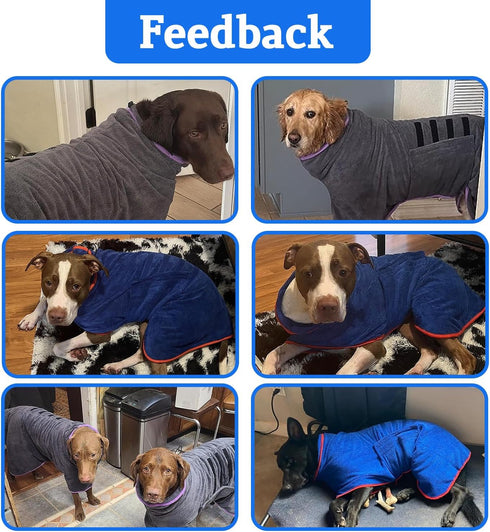 Dog Robe - Fast Drying Towel - Microfiber Super Absorbent Pet Bathrobe, Adjustable Collar & Belly Strap (Pink