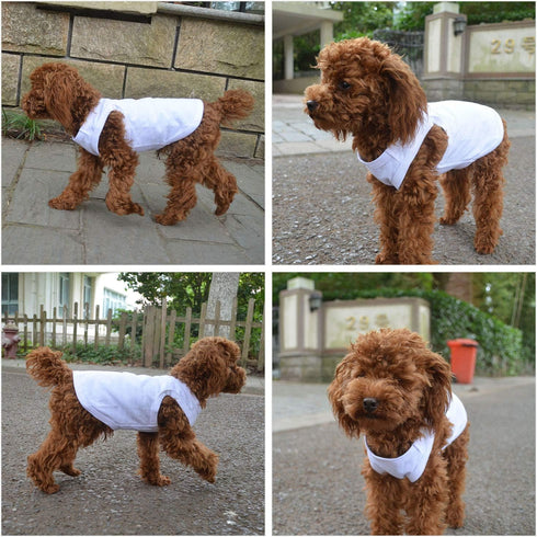 2018 Pet Clothes Dog Clothing - Classic Blank T-shirt Tanks Top Vests for Small, Medium, Large Dogs (XXXL, White)