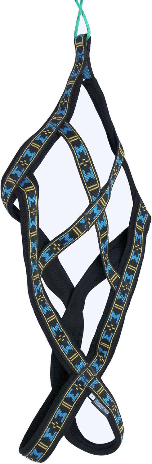 Weight Pulling Sledding Dog Harness, X-Back Style, Black, Large, 21" Neck Circumference