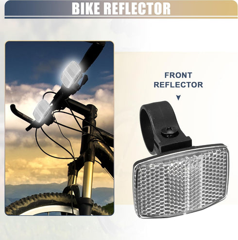 X AUTOHAUX Bicycle Warning Reflectors, 2.13"x1.57" Plastic White Bike Accessories